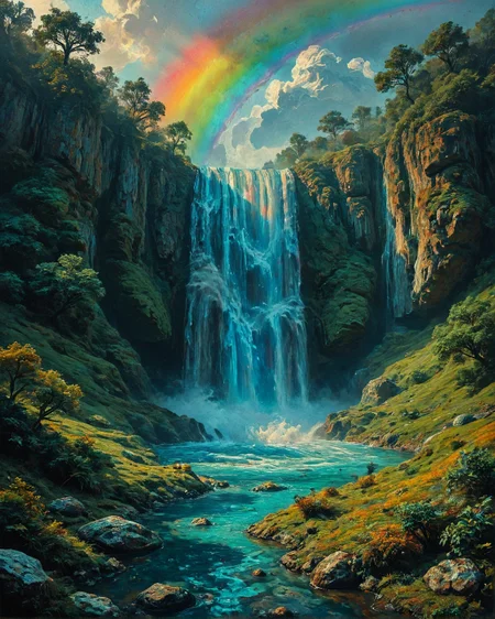 Surreal Landscape, Creator Landscape,
(style ofJacob van Ruisdael (cloud studies)), Mangrove channels at low tide, rainbow in waterfall mist, ottoman-style caravanserai,
<lora:ClassipeintXL2.1:0.322> oil painting,
<lora:extremely_detailed:0.653> extremely detailed,
<lora:add-detail-xl:0.794>,
<lora:dreamshaperXL10_lora:0.268>,
<lora:Flux-XL_Scenery: 0.926> flux-scenery,
detailxl,
advntr,