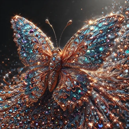 high quality, high details, ultra detailed, butterfly wings in spinning vortex, encircle motions, glitter,