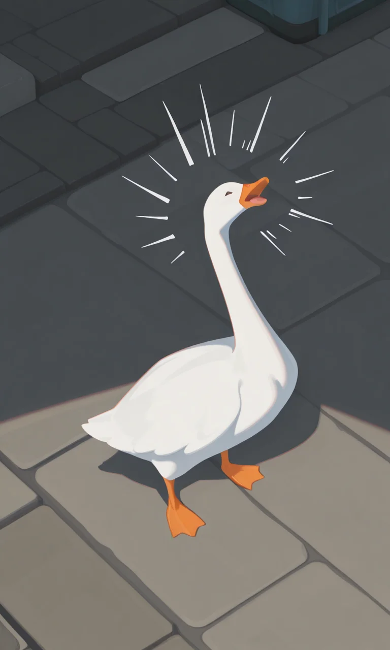embedding:IllusP0s, g00se, from above, from side, goose, animal focus, yelling, white sound lines,<lora:g00se_v2_ill.safetensors:1.0:1.0>