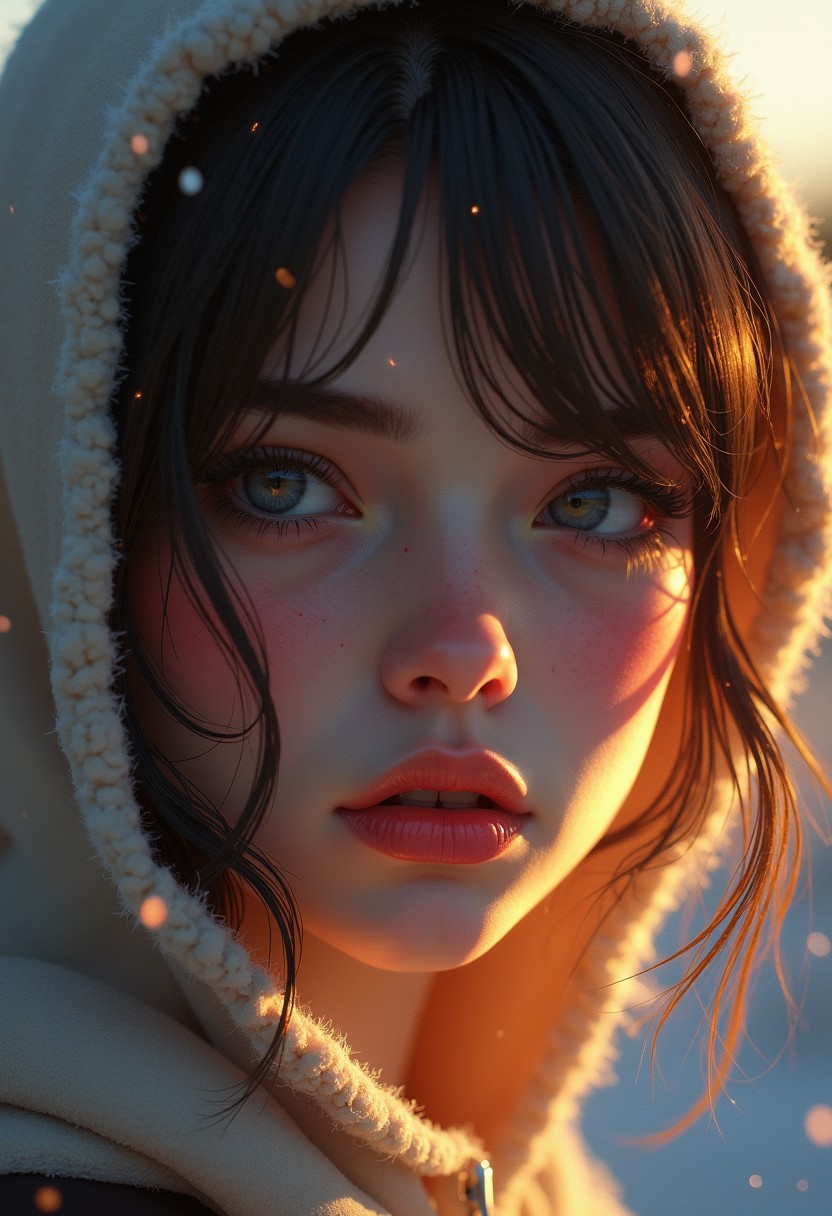 hyperrealistic digital painting by Charlie Bowater and Jeremiah Ketner, shallow depth of field