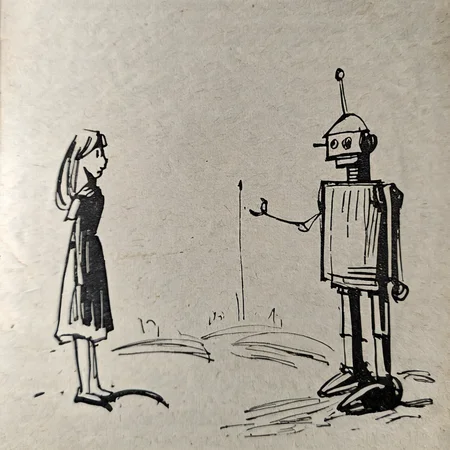 drawix15 robot and girl<lora:drawix15:1>