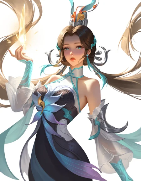 baiheliang,1girl,solo,looking at viewer,simple background,white background,cowboy shot,<lora:baiheliang-000012:1>,, masterpiece, best quality, very aesthetic, absurdres,newest, incredibly absurdres,, ((((very awa)))),((golden light)),(diffuse reflection:1.3),{best quality, amazing quality, very aesthetic,absurdres,realistic,reverse light,golden light,},best quality,amazing quality,very aesthetic,absurdres