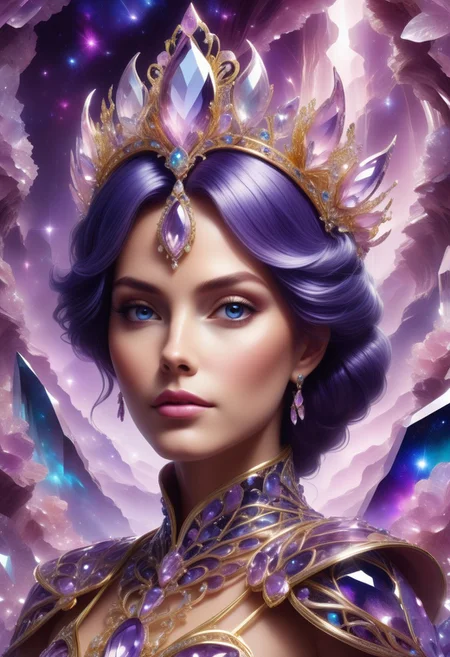 a diadem made out of purple Jed-Auquartz , full of details, 8k wallpaper