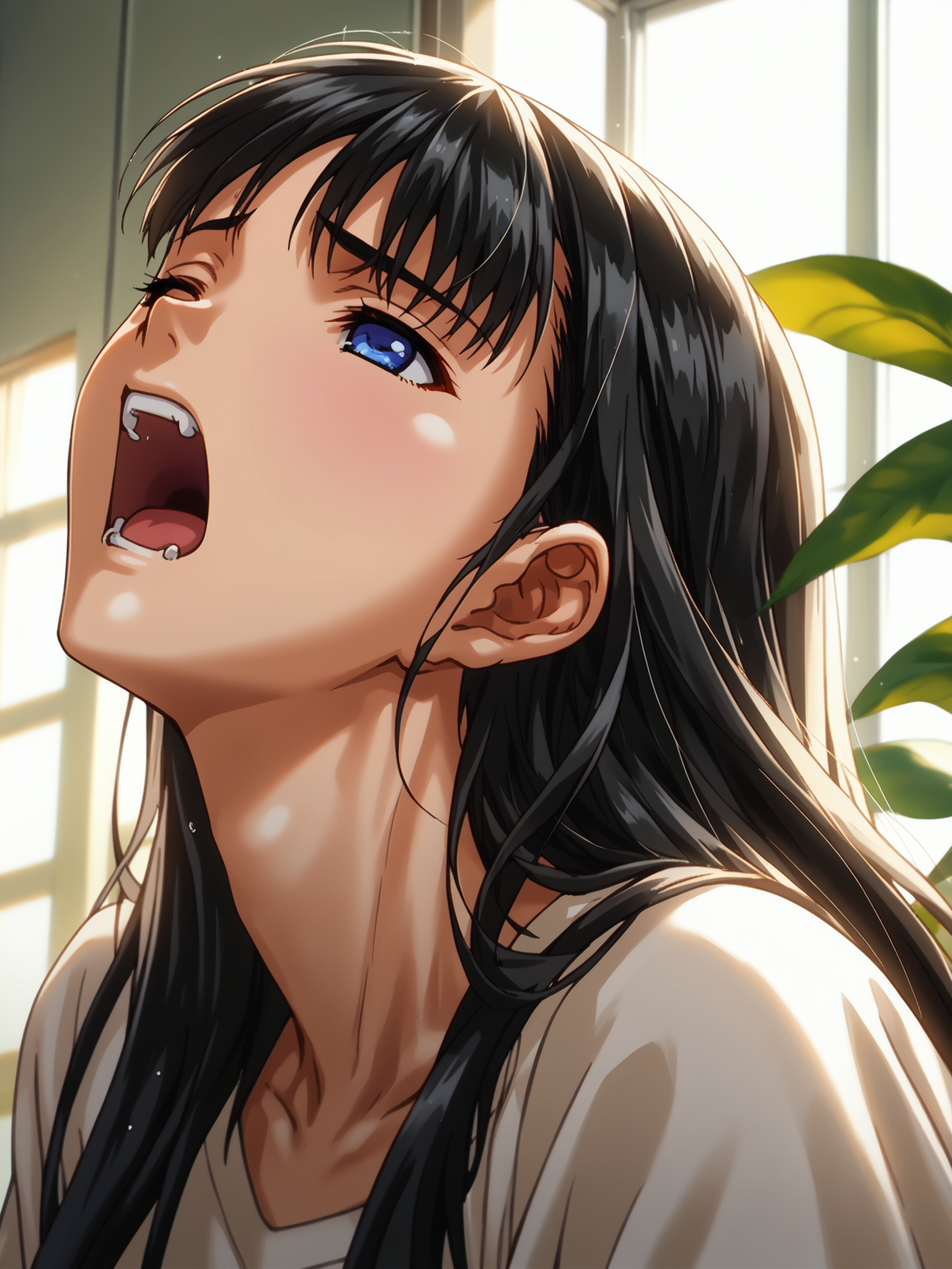 (upper body, solo focus:1.2) <lora:happy_tentacle-asa-v0.3:1>, ht_asa, black hair (petite:1.2), <lora:Shed_The_Skin's StS_age_slider_v1_initial_release:-1.25> ( :1.1) ( , , ( female orgasm :1.2) , screaming , looking up :1.1) indoors, ((day :0.6), :0.8), ( window :0.9), (furniture:0.9), , (sidelighting:0.5), (light rays, light particles:0.5) , , (people:1.2) , ( :0.9), greenhouse, plant, (vegetation:1.2) (( from below :1.3) :0.8) score_9, score_8_up, score_7_up, score_6_up, score_5_up, score_4_up, ( [(realistic, photorealistic:1.3):(realistic:1.2):14] [(3d:1.2)::12] [:anime coloring:10] :1) <lora:LUUNA's Lunas-NijiJourney-SDXL-B2:0.35>, nijijourney <lora:prgfrg23's Counterfeit-V3.0 Style SDXL_LoRA_Pony Diffusion V6 XL:0.6> <lora:mfcg's mfcgXL:0.12> <lora:reweik's gyokai(himehajime)_PonyXL_style_v01:0.14>