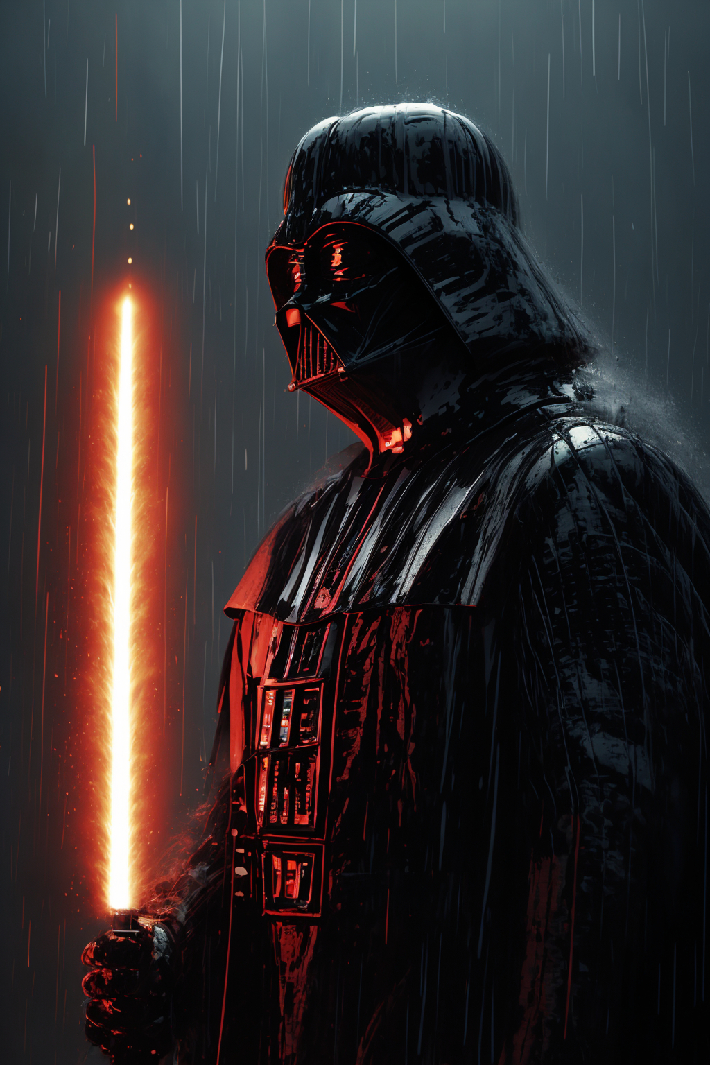 <lora:t1hal:1> (darth vader) portrait in the style of t1hal