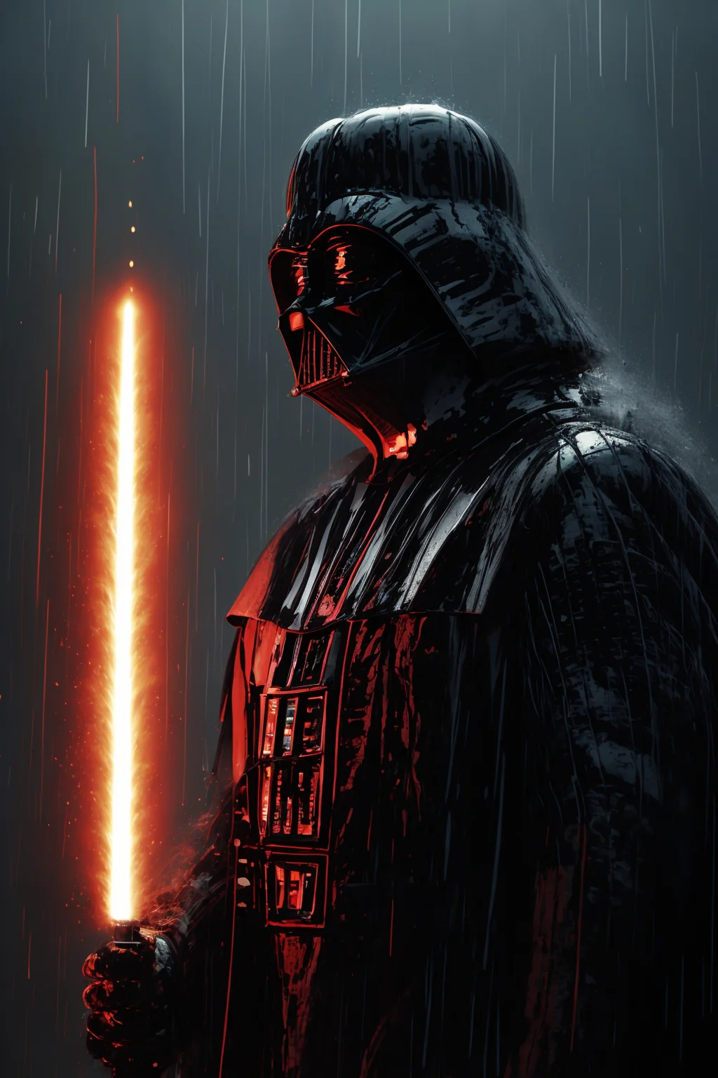 <lora:t1hal:1> (darth vader) portrait in the style of t1hal