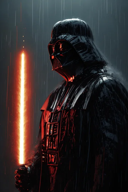 <lora:t1hal:1> (darth vader) portrait in the style of t1hal