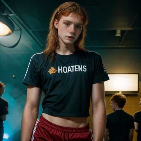 <lora:dg_Finn:1> dg_Finn-wearing-a-tshirt-and-a-woman-wearing-a-tracksuit-dancing-at-a-nightclub by-RaveSceneNineties <lora:RaveSceneNineties-000007:0.9> (high-detailed-skin:1.2) film-grain