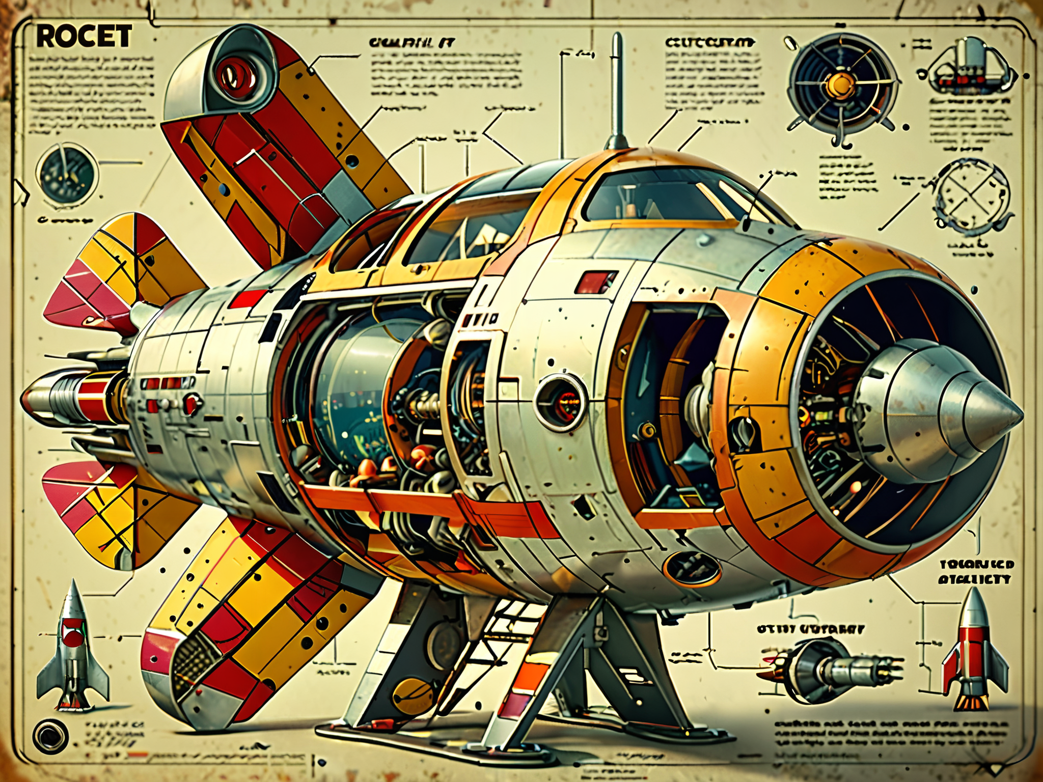 retro_rocket spaceship cutaway to see levels inside<lora:add-detail-xl:3> <lora:MJ52:0.6> <lora:sdxl:0.85> retro_rocket