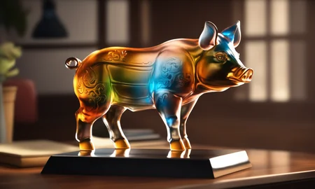 <lora:colouredglazecd_xl-000006:0.6>, a statue of a boar made of glass in office scene, full body, colorful theme, (transparent:1.3, see-through:1.3), colouredglazecd_xl, indoors, chinese zodiac, wooden table, cutie, cute, still life, animal statue, front view, facing viewer, looking at viewer, (Unbelievable Digital Artwork:1.3), fine art, CGSociety, ArtStation, master works, 8K,HDR,UHD,masterpiece,best quality,highly detailed,emotional,harmonious,high budget,moody,epic,gorgeous,high resolution,perfect lighting,finely detail,extremely detailed,ultra detailed,realistic,photorealistic,huge filesize,photographic,real,wallpaper,moody lighting,volumetric lighting,reality ray tracing