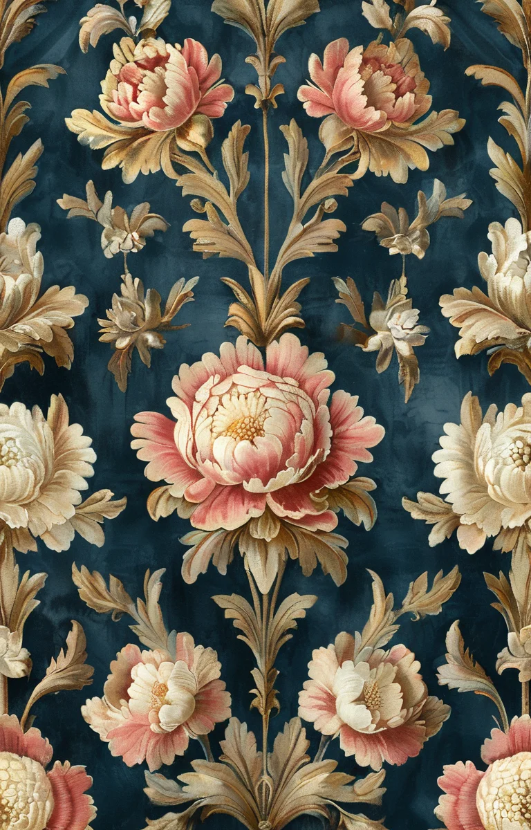 masterpiece,best quality,<lora:tbh354-sdxl:0.75>,illustration,style of Baroque patten decaying peonies