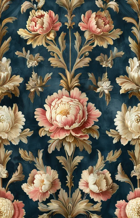 masterpiece,best quality,<lora:tbh354-sdxl:0.75>,illustration,style of Baroque patten decaying peonies