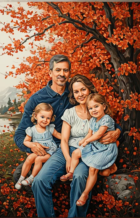 masterpiece,best quality,<lora:tbh50-sdxl:0.6>,illustration, portrait of family