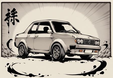 sumi-e, minimalist style, heavy ink, thick lines, smudged lines,

Chandra gasps in shock as a car crashes into the wall