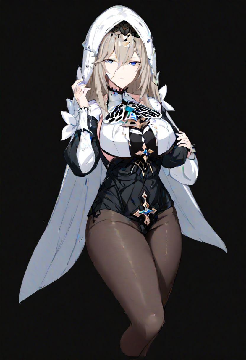 aponia \(honkai impact\), 
(aponia, nun, def clothe), 1girl, breasts, bangs,blue eyes,long hair, hair between eyes, blue butterfly, longsleeves,veil, 
masterpiece, best quality, very aesthetic, absurdres, 1milf, 1adult, solo, full_body, tachi-e,
