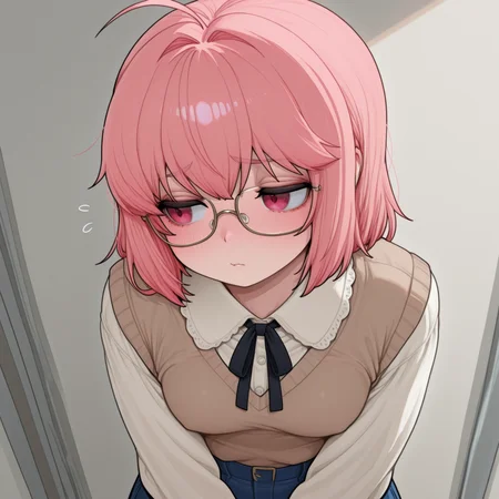 1girl,
mousy college girl, wearing glasses, plain dull clothes, small breasts, shy expression, campus setting, front view
<lora:DarkfireStyle12:1.4>