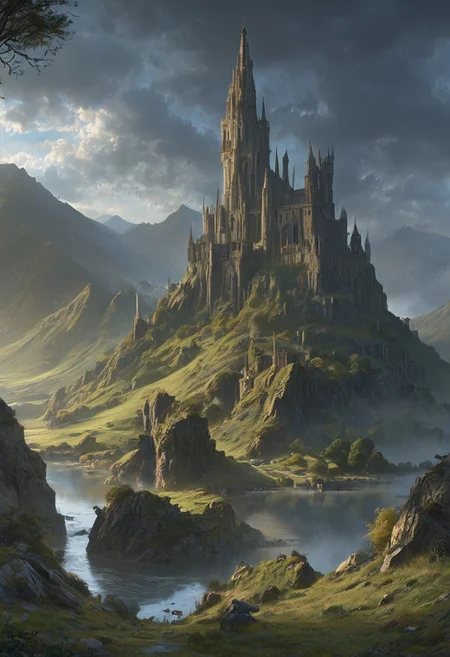 A captivating night scene illustration featuring Camelot large hill overlooking a lake in Wales. Camelot ancient but well maintained and updated and comfortable to live in. This enchanting artwork captures a serene and peaceful early morning, where the sun is just starting to rise over the beautiful hills and Camelot which stands resolute amidst hills of Wales, creating a cinematic experience back to the times of King Arthur and his knights,
illustration, cinematic
<lora:DonM3t3rn1tyXL-v1.1:0.7>, DonM3t3rn1tyXL,
OverallDetailXL <lora:MJ52:0.3> <lora:SDXLFaeTastic2400:0.4> <lora:EpicF4nta5yXL:0.7>