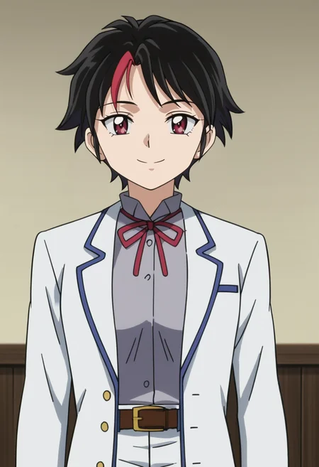 source_anime,anime screencap, anime coloring,intricate details,rating_safe, masterpiece, best quality,
(best quality, absurd res, ultra detailed),,(4 finger:0.5),1girl, ((solo)), good eyes,perfect eyes,,detailed eyes, zPDXLxxx , zPDXL3, OverallDetail,detailed, detailed face
BREAK
solo,indoors,standing,front view,
towa, 1girl, red eyes, short hair, white jacket, grey shirt, long sleeves, white pants, belt, multi-colored hair, streaked hair, black hair,  medium breasts,
smile
, <lora:add-detail-xl:5>  <lora:Towa_Inuyasha_-_Yashahime:0.8>