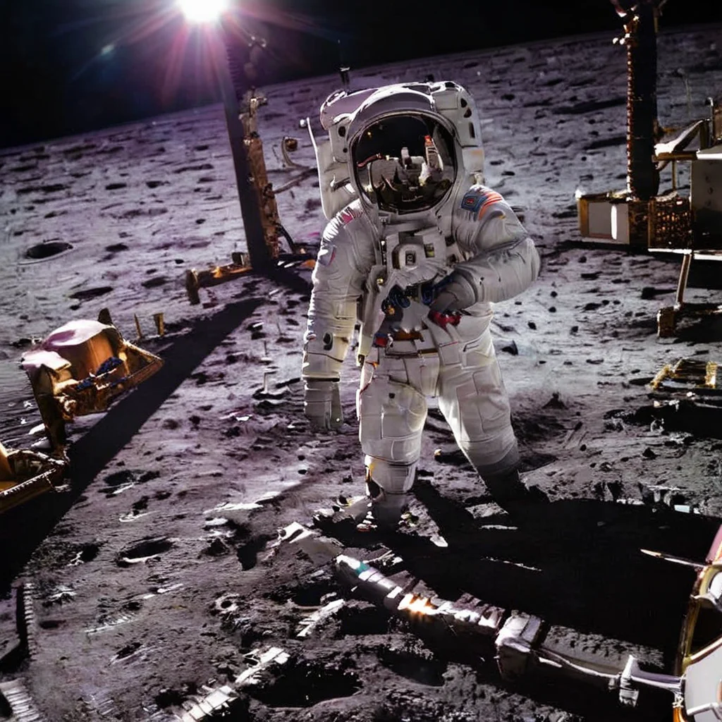 moon, realistic, neon,spacesuit, space, spacecraft, planet, space helmet, simple background, realistic, black background, no humans, solo <lora:space:1>