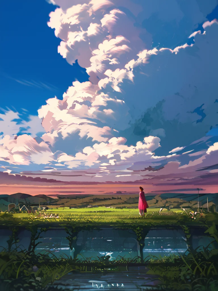 PDXL, <lora:AenuaV1:1>, a3nua,
landscape, city, red, sky, clouds
