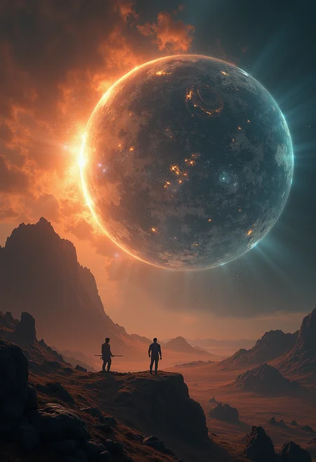 photograph Concept art. Using great machines humans built on advanced technology, great forces were called upon to shape time and space to give men the ability to travel the galaxy to other worlds. (War was inevitable:1.2). A digital rendering, realistic high-res, ultra detailed, light manipulation, photo manipulation, dark, mysterious, ral-dstgrtptrn altered realities, fantastic scenes, digital artistry, creative editing, striking visuals, captivating visuals, abstract, patterns, meditative, highly detailed, science fiction, 50mm. (Harmonic Mean pattern) (Fibonacci), (fluid dynamics) (chaotic randomness in geometry) (prismatic), (sacred geometry), (repeated), (vast depth of field), (chaotic randomness in form), (extremely finely detailed:1.4),