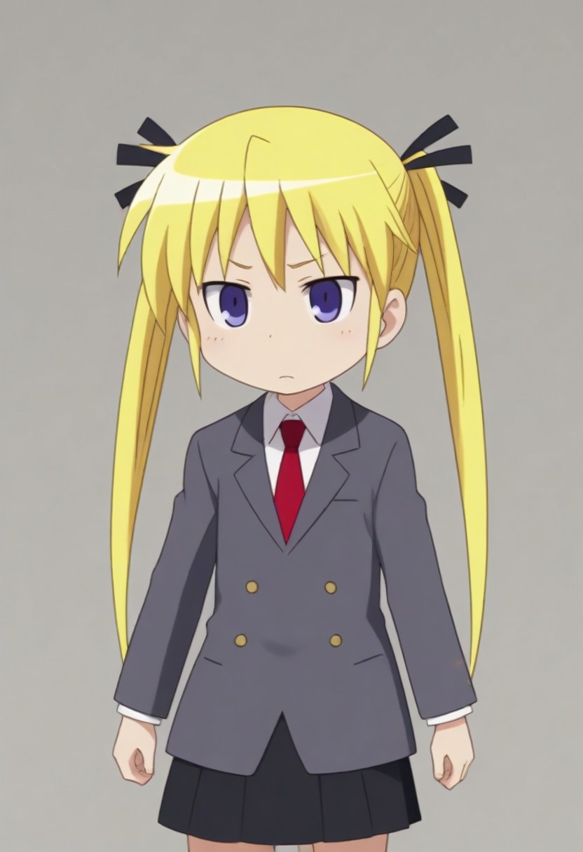 source_anime, anime screencap, source_anime, auratheguillotine, anime screencap, masterpiece, source_anime, shiny skin,,,,,,,sonyakmb, blonde hair, long hair, twintails, hair ribbon, purple eyes,, school uniform,