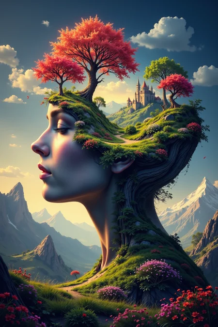 a fantasy world inside your mind beautiful  landscape, early morning, woman, very intricate, very detailed, sharp, bright, colorful, <lora:Hand v2:0.5> <lora:Anti-Blur:1><lora:Insane Detail Slider:0.25>  <lora:flux.1_lora_flyway_Epic-detail_v2:0.3> <lora:fluxenhancer:0.25> <lora:ROWER:0.6> <lora:flux-charmer-v1-1:0.4>  <lora:Anime art - Variant 2:0.6>