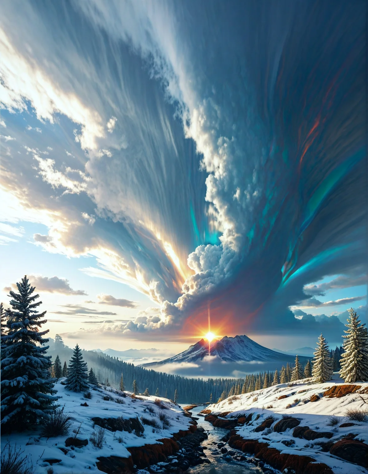 fantasy landscape:1.2
mountain, Clearing in the Forest, Sun-dappled glade with tall ferns swaying gently, wildflowers dotting the ground, towering pine trees surrounding the perimeter, a small stream bubbling nearby,
Raging sea spray, thunderous waves crashing against the rocks ,
Rainbow after rain Weather,
a winter cloudscape, with clouds heavy with snow, the sky a soft gray, promising a gentle snowfall,
Crepuscular rays through cathedral trees,
Harvest moon over ripe crops,
,
,
,
Hailstones containing micro-cities,
Zdzisław Beksiński: (surreal dystopian architecture), (biomechanical elements), (monochromatic tones), (apocalyptic ambiance)
(masterpiece:1.4), (intricate details:1.4), (hyperrealistic:1.3),(painting:0.9),(ultra detailed:1.4), (8k resolution:1.3), (sharp focus), (dramatic perspective:1.1), (chromatic aberration:0.3), (film grain:0.2),
<lora:JuggerCineXL2:0.3>,
<lora:add-detail-xl:0.3>,
<lora:WildcardX-XL-Detail-Enhancer:0.4>,
<lora:xl_more_art-full_v1:0.7>,
<lora:ClassipeintXL2.1:0.3>,
<lora:Flux-XL_Scenery:0.3> flux-scenery ,
<lora:EnvyDramaticLightingXL01:0.7>
detailxl,