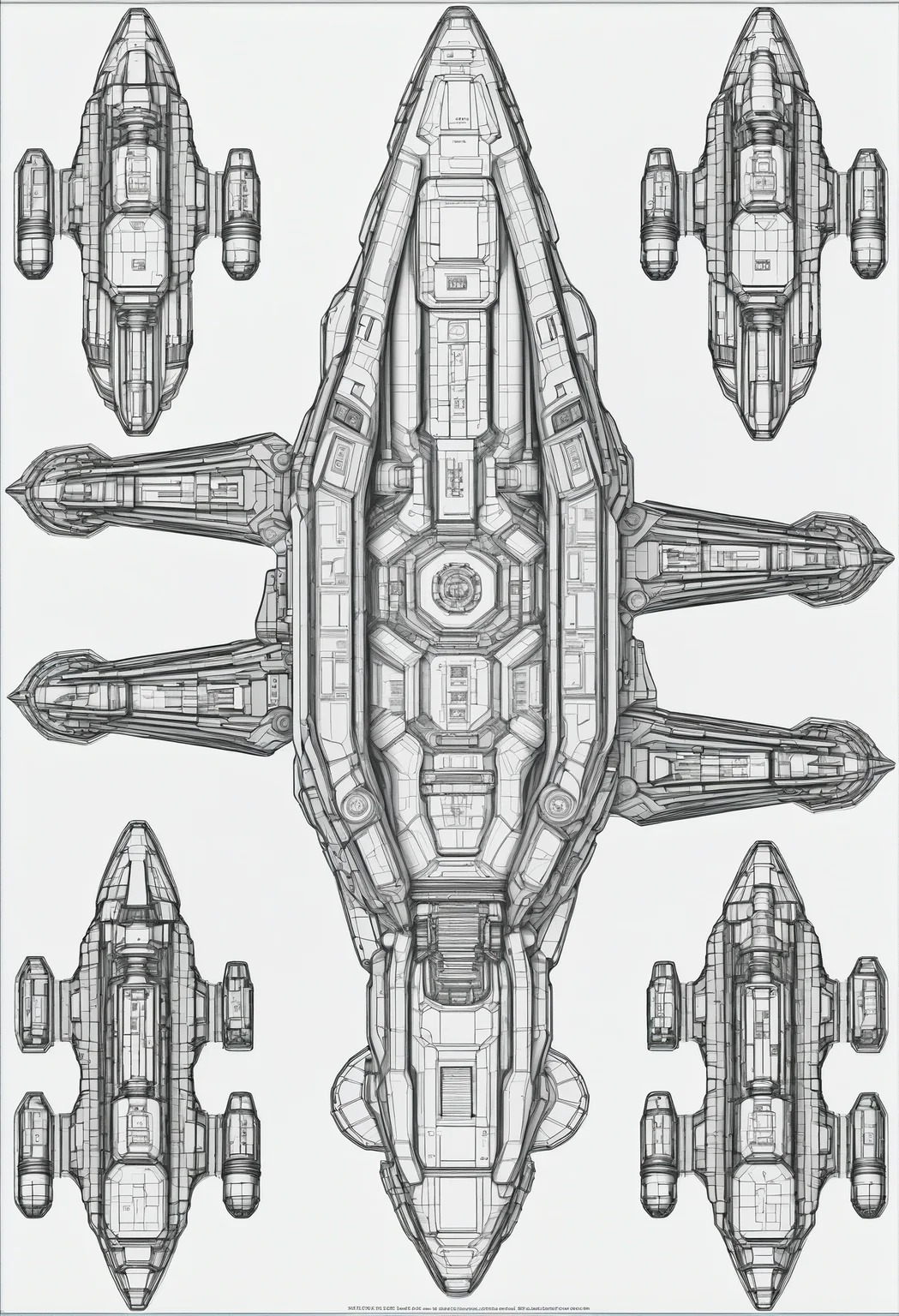 detailed top-down floorplan of a scifi space ship, high resolution<lora:floorplans-prod-e-000012:1>