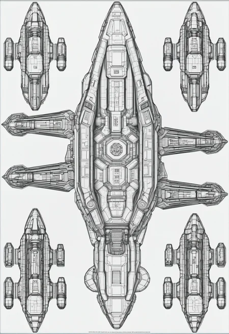 detailed top-down floorplan of a scifi space ship, high resolution<lora:floorplans-prod-e-000012:1>