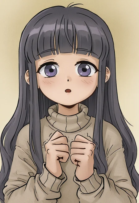 daidouji tomoyo, <lora:DHHL_v1_epoch_15:1.8>, DHHL, look at the viewer, light smile, :o, hands up, fist shaking, light blush,
(masterpiece:0.7), (best quality:0.7), sweater,