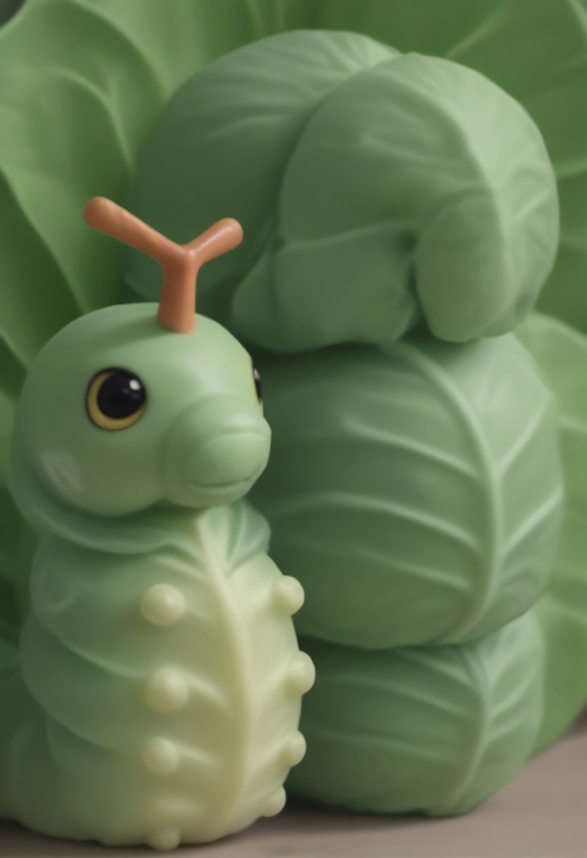 cabbage, cjdl, <lora:VegetableCabbage-PonyP-PAseer:0.95> green, (plant:1.2), (Caterpie made of cabbage:1.4), elaborate, (cinematic composition, ultra realistic:1.3), (masterpiece:1.1), best quality, intricate, extremely detailed, intricate, detailed background, OverallDetailXL, safe_pos <lora:POKEMON_CATERPIE:0.8> caterpie, pokemon_/(creature/), no humans