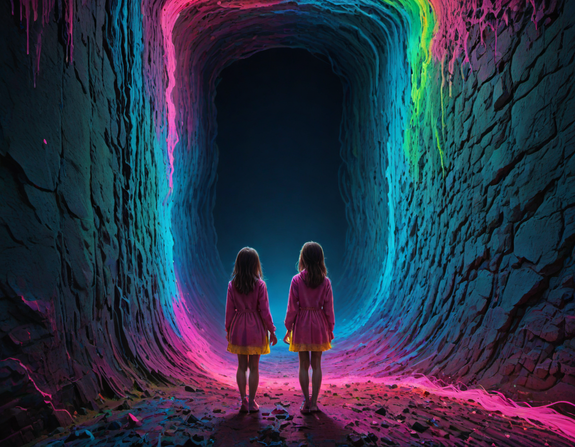 a soul squeezing through a spiritual wall, young girl standing in middle (facing away from viewer:1.3) (in the style of Zdzislaw Beksinski:1.1) <lora:another-bored-particle:0.55>  <lora:add-detail-XL:0.65>, subsurface scattering, ultra hd, 4k, high def, Photorealistic, Hyperrealistic, Hyper detailed, analog style, realistic, masterpiece, best quality, ultra realistic, 8k, Intricate, High Detail, film photography, soft lighting,  heavy shadow