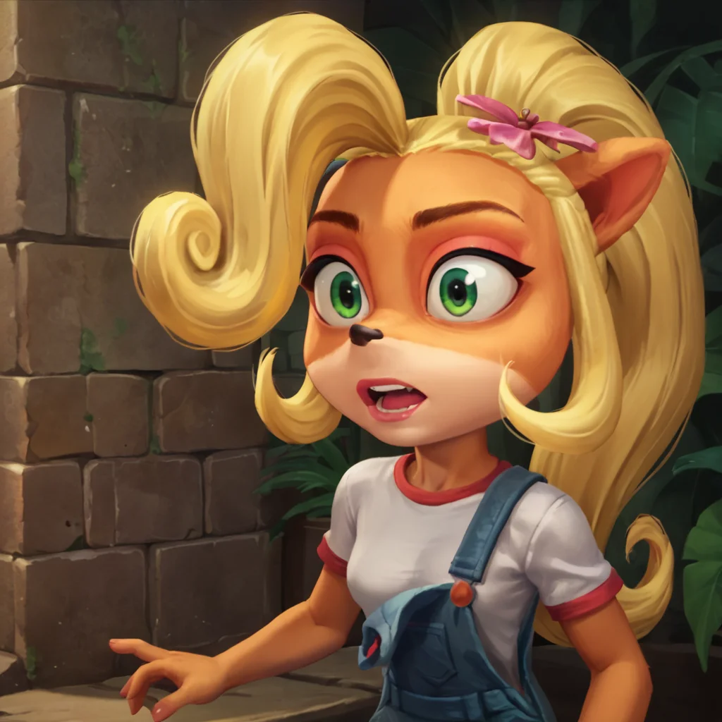 score_9.score_8_up,.score_7_up,masterpiece,realistic shadow,light detail,
<lora:Coco_Bandicoot:0.8>,
cocobandicoot, overalls, 1girl, solo,close up,surprised expression,blonde,green eyes