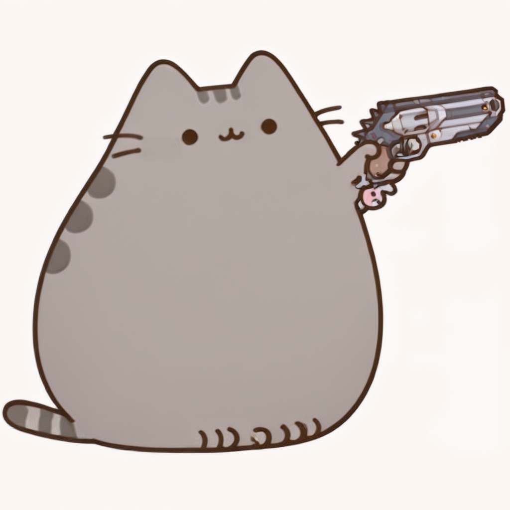 embedding:IllusP0s, b3_wingman_\(weapon\), pusheen, no humans<lora:b3_wingman_weapon.safetensors:1.0:1.0> <lora:PusheenIXL.safetensors:1:1>