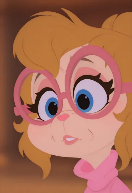 Masterpiece, best quality, amazing quality, high resolution, absurdres, intricate details, fabulosity_style, best quality, flat color, no lineart, no outline, blurry background, depth of field, thick eyelashes, FChipettesF, FChipettesF, FchipmunkblondeF, blonde, blue eyes, FChipettesF, FglassesF, brown hair, blue eyes, glasses,