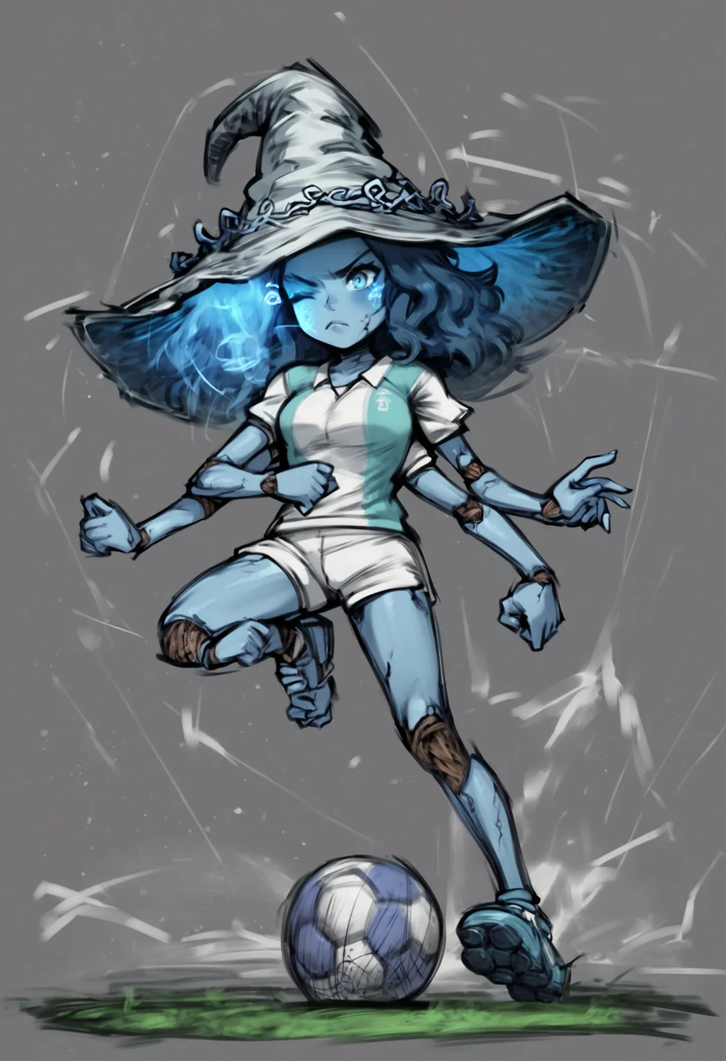 score_9, score_8_up, score_7_up, source_anime, 1girl, soccer ball, sportswear, soccer uniform, full body, angry, <lora:MarioStrikerXL-000010:1>, ranni the witch, one eye closed, extra faces, extra arms, lineart,