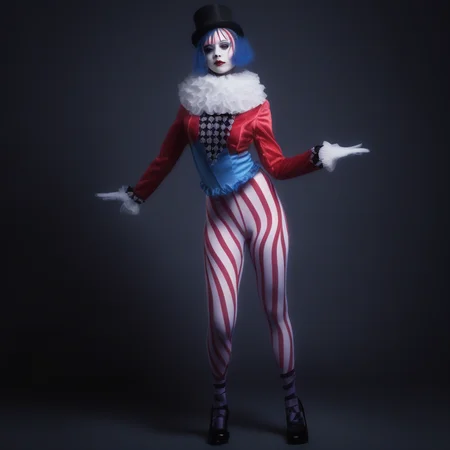 1girl, night circus costume