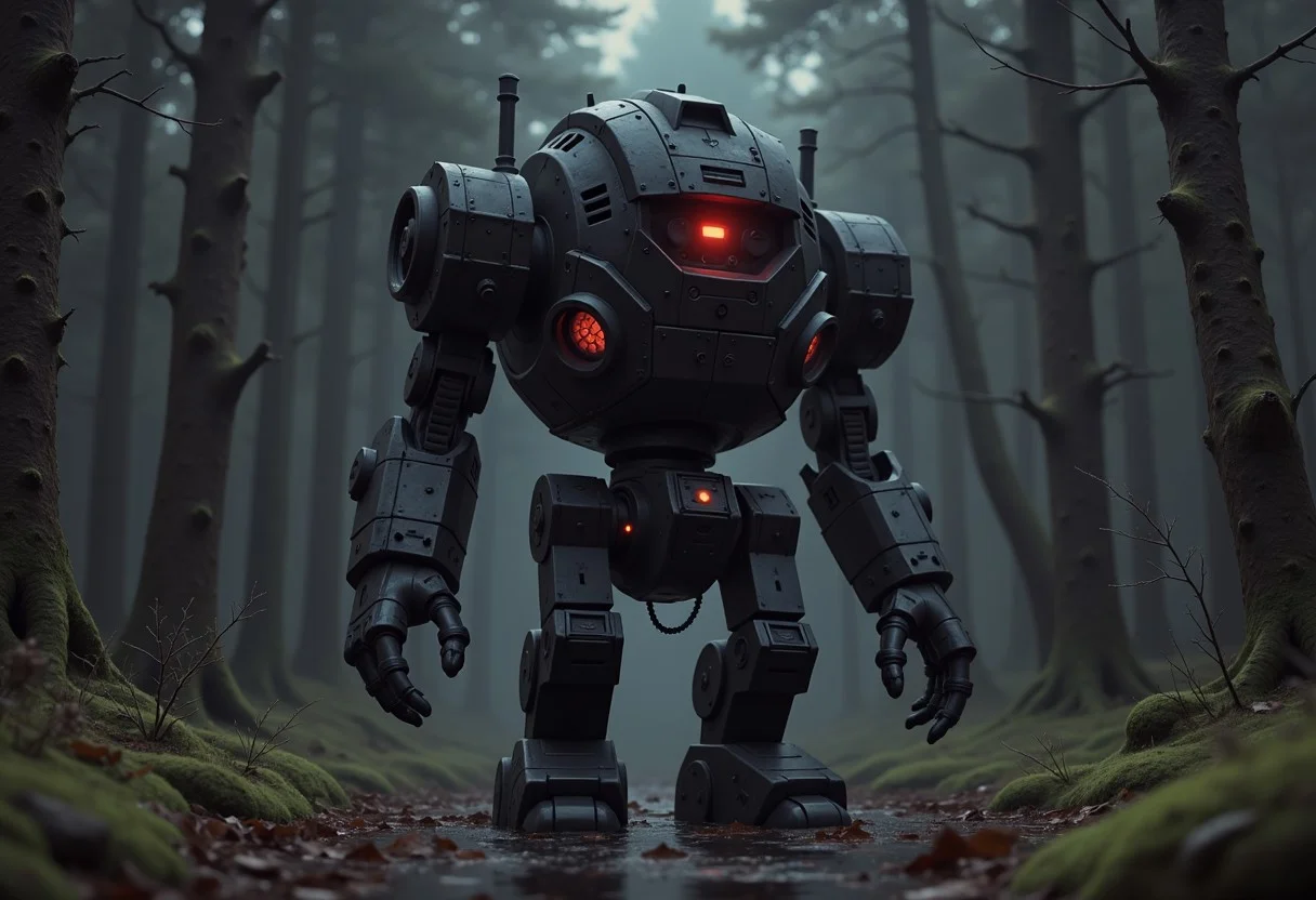 *Channel_42* a black robot *It is pitch black; you are likely to be eaten by a Grue* *Unafraid*