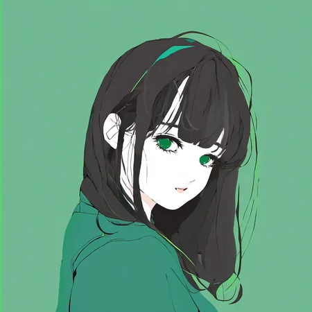 <lora:mourning_girl_xl_v1>,1girl,green background,