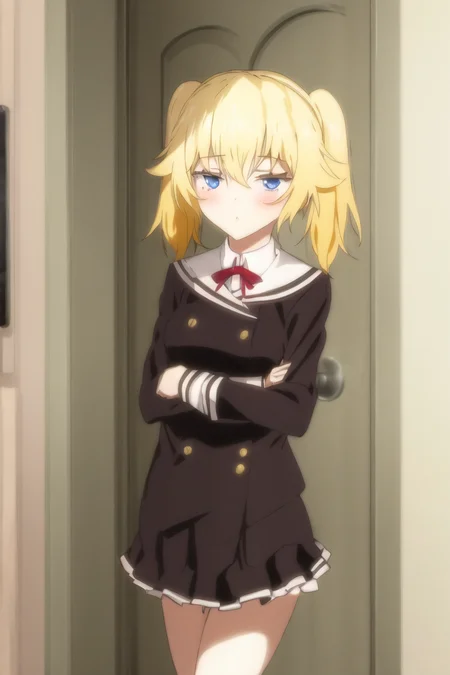 1girl, blonde hair, twintails,