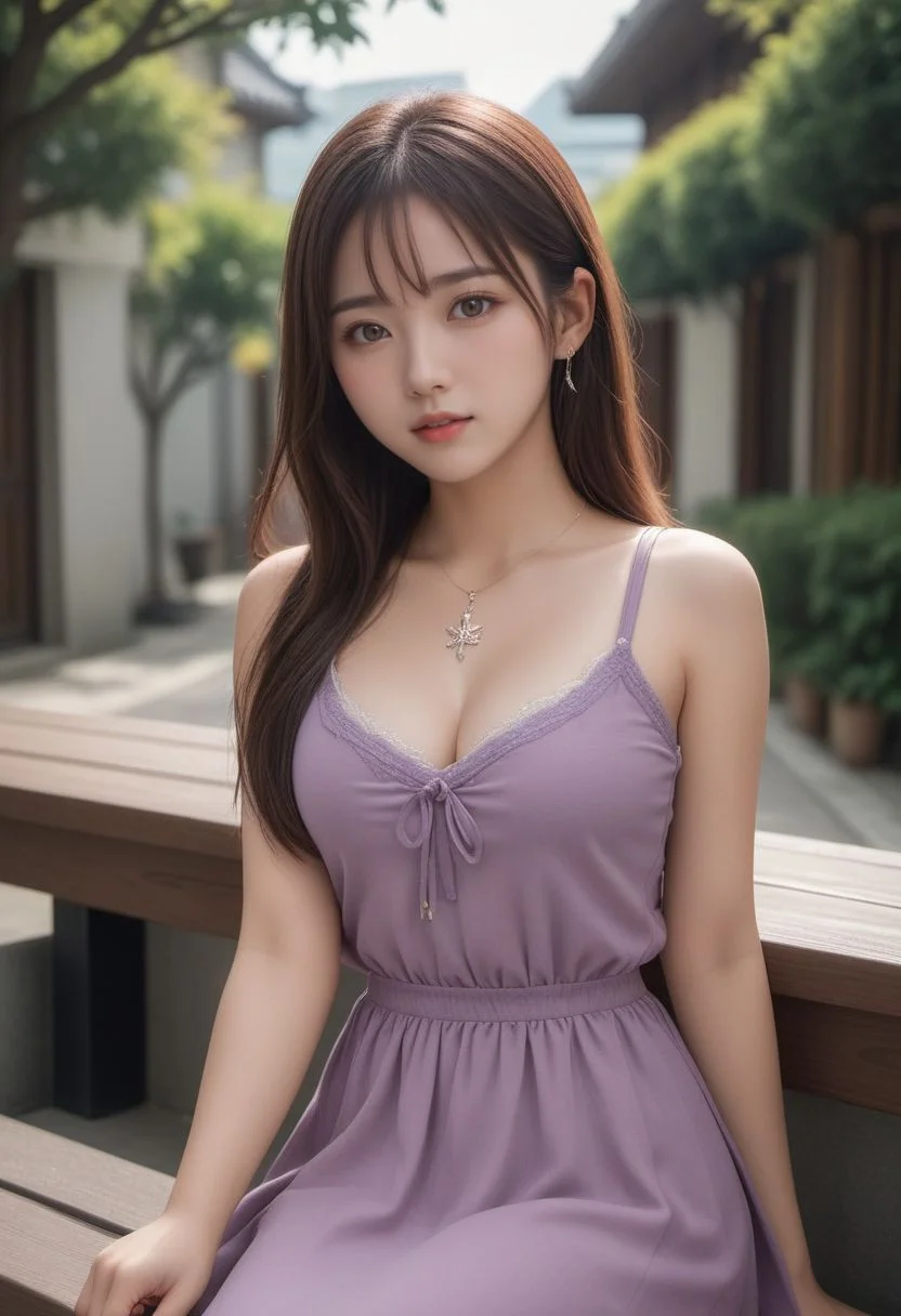 <lora:spo_sdxl_10ep_4k:0.5>,
cute, girl, (kawaii:1), masterpiece, best quality, highres, 8k, intricate, elegant, highly detailed, dynamic lighting, (blurry background:1),
extremely detailed eyes and face and skin, (symmetrical clear eyes:1.3), (slim face:1.2), realistic, photorealistic, realistic skin, (sharp:1.15), real eyes, real skin, high saturation,
<lora:age_slider_v4:-0.5>, <lora:beautiful_girl_ver2:0.3>, majicmix_style, <lora:DetailedEyes_V3:0.3>,
BREAK
1japanese girl, solo, 1girl, breasts, sitting, brown hair, jewelry, cleavage, necklace, long skirt, grey skirt, flower fprint skirt, outdoors, looking at viewer, stairs, bench, medium breasts, long hair, purple cardigan, tree, parted lips, brown eyes, day, hand on lap, lips, white shirt,