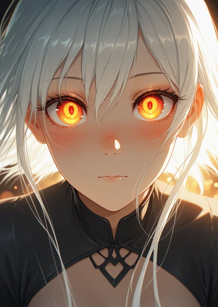 masterpiece, best quality, amazing quality, very aesthetic,
1girl, solo, close-up, upper body, dramatic lighting, hyper-detailed, intricate shading, ultra high quality, sharp focus, soft glow, expressive anime eyes, deep vibrant irises, glowing pupils, gradient color eyes, light reflections, moist eyes, glassy texture, long eyelashes, subtle eyeliner, warm skin tone, smooth shading, soft blush, dreamy gaze, looking at viewer, dynamic lighting, cinematic feel, soft bokeh background, hair strands illuminated, ethereal atmosphere, fantasy style, digital painting, anime aesthetics, 8k resolution
,<lora:eye_focus_illus:1>,