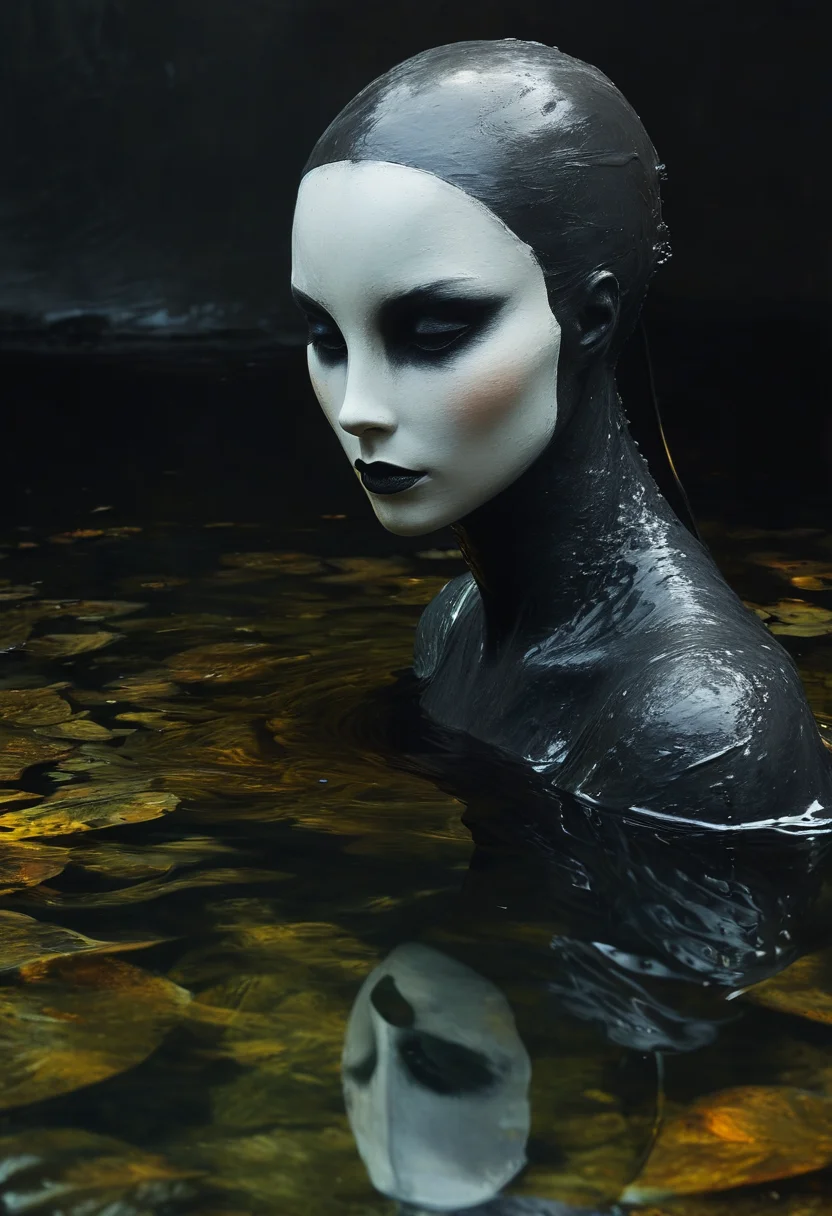 banshee, water, reflections, <lora:XSfenlie:1> fenliexl, chiaroscuro