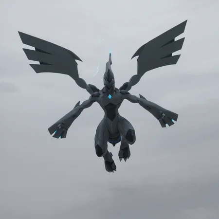 sfw, masterpiece, best quality,absurderes,photo,realistic,cinematic,source_photo,DLSR,full body,pokemon \(creature\), zekrom,flying,clouds,lightning,rain <lora:Reallustrious_Beta:1>