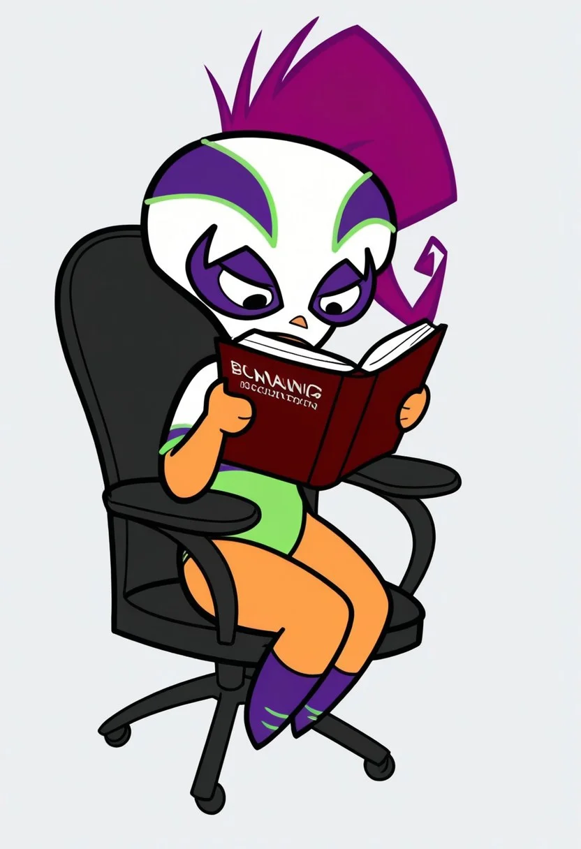 solo, buenagirl, blank background, sitting, reading book, open book, chair