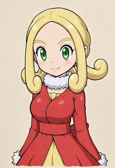 2d, masterpiece, best quality, amazing quality, 1girl, solo, close-up, upper body, simple background, traditional media, sketch, detailed lines, manga style , pencil sketch style, soft shading, soft delicate features,
hoviola, ex colors, green eyes, blonde hair, sidelocks, red coat, coat, long sleeves, white fur collar, white fur trim, red sash, yellow dress, hair ornanent