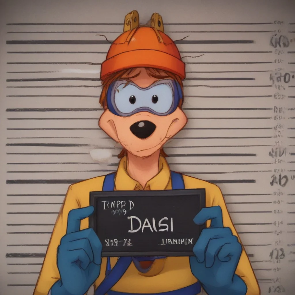 Barbie mugshot, holding, nameplate, holding sign, letterboxed, looking at viewer, mugshot, upper body, english text, holding sign with "megavolt" written on it, solo
BREAK <lora:megavolt:1>, 1boy, orange helmet, yellow jumpsuit, blue gloves, one small eye, one dilated eye