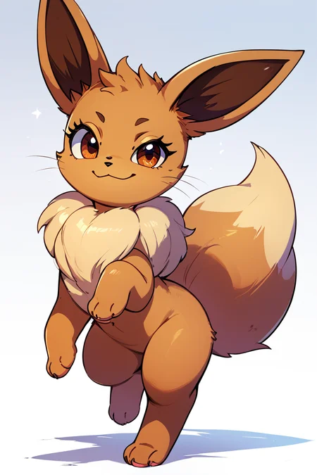 score_9, score_8_up, score_8, ,,, , ,,, zzEV, smile, simple background, white background, brown eyes, closed mouth, standing, full body, gradient, gradient background, :3, happy, smug, <lora:EeveePokedexPDXL:1.0>, ,,,, BREAK, <lora:GoldenCAT_Lora_PDXL_v2:0.8>, smile, closed mouth, looking at viewer, cowboy shot, ,,, embedding:zPDXL, Expressiveh, ,,, <lora:Expressive_H-000001:0.4>,