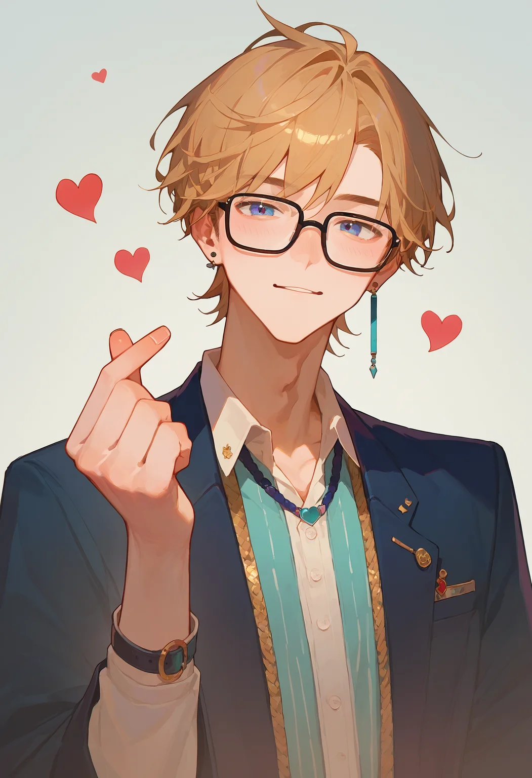 score_9, score_8_up, score_7_up, 1boy, finger heart, glasses
<lora:finger_heart_korean_retry_1:1>